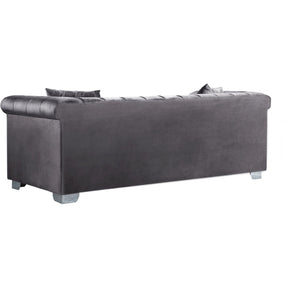 Meridian Furniture Kayla Grey Velvet Sofa-Minimal & Modern