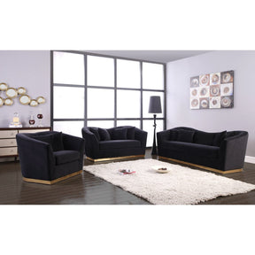 Meridian Furniture Arabella Black Velvet Chair-Minimal & Modern