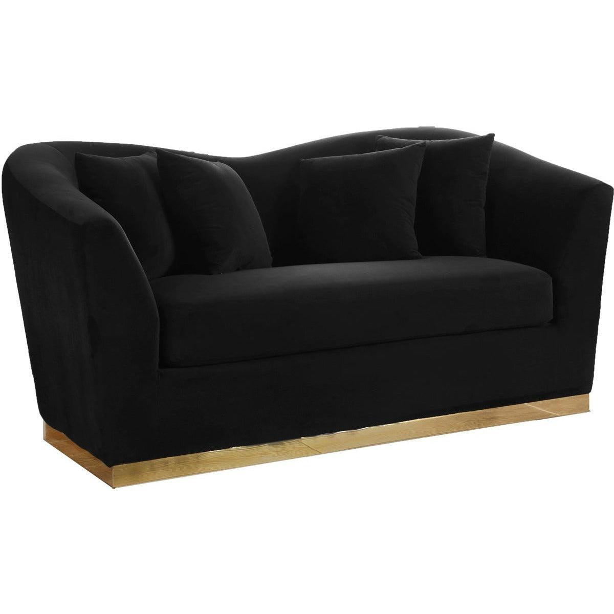 Meridian Furniture Arabella Black Velvet LoveseatMeridian Furniture - Loveseat - Minimal And Modern - 1