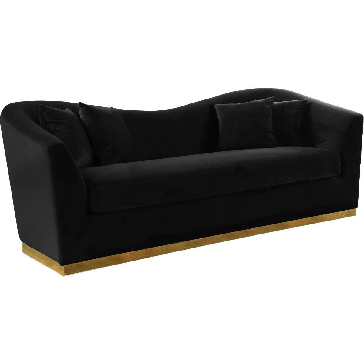 Meridian Furniture Arabella Black Velvet SofaMeridian Furniture - Sofa - Minimal And Modern - 1