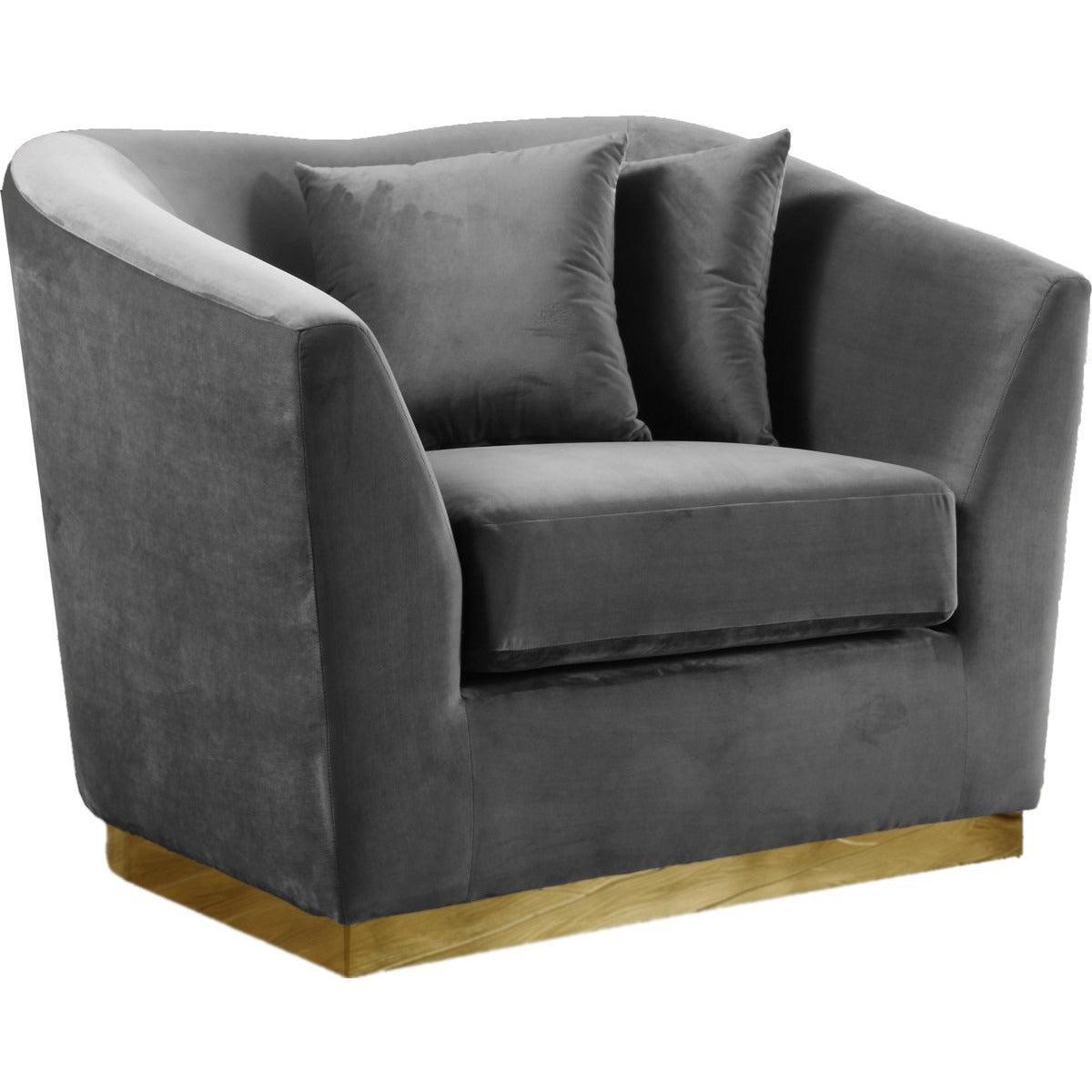 Meridian Furniture Arabella Grey Velvet ChairMeridian Furniture - Chair - Minimal And Modern - 1