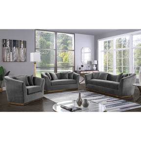Meridian Furniture Arabella Grey Velvet Loveseat-Minimal & Modern