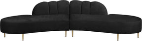 Meridian Furniture Divine Black Velvet 2pc. Sectional