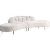 Meridian Furniture Divine Cream Velvet 2pc. SectionalMeridian Furniture - 2pc. Sectional - Minimal And Modern - 1