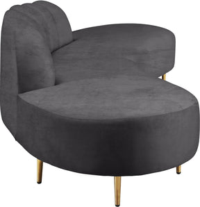 Meridian Furniture Divine Grey Velvet 2pc. Sectional