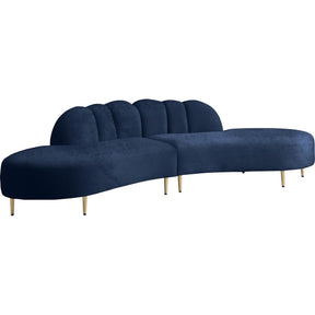 Meridian Furniture Divine Navy Velvet 2pc. SectionalMeridian Furniture - 2pc. Sectional - Minimal And Modern - 1