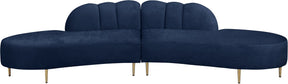 Meridian Furniture Divine Navy Velvet 2pc. Sectional