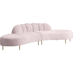 Meridian Furniture Divine Pink Velvet 2pc. SectionalMeridian Furniture - 2pc. Sectional - Minimal And Modern - 1