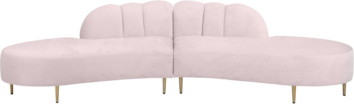 Meridian Furniture Divine Pink Velvet 2pc. Sectional