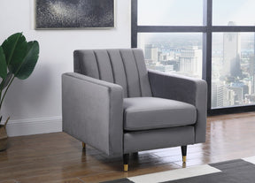 Meridian Furniture Lola Grey Velvet Chair