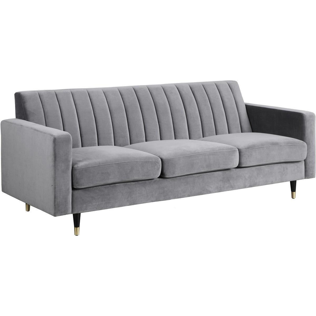 Meridian Furniture Lola Grey Velvet SofaMeridian Furniture - Sofa - Minimal And Modern - 1