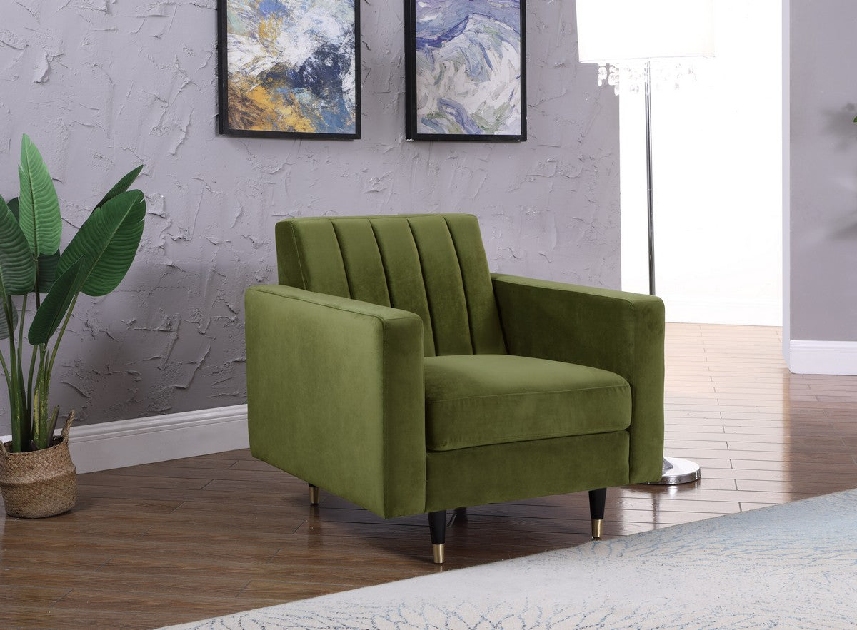 Meridian Furniture Lola Olive Velvet Chair