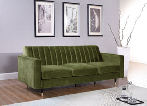 Meridian Furniture Lola Olive Velvet Sofa