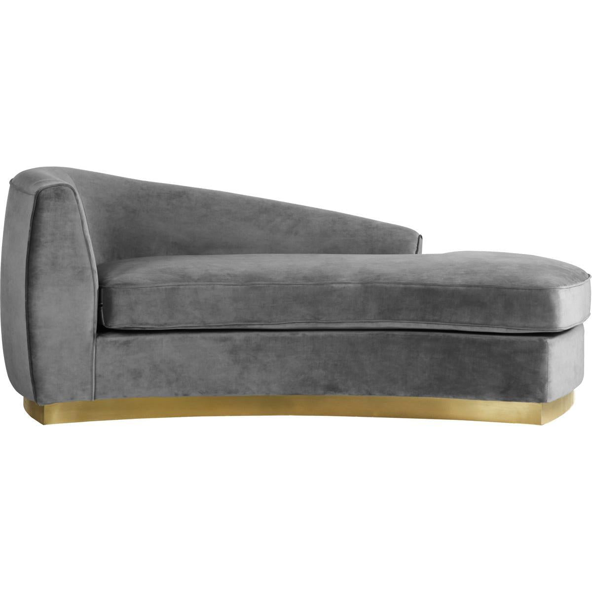 Meridian Furniture Julian Grey Velvet ChaiseMeridian Furniture - Chaise - Minimal And Modern - 1
