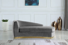 Meridian Furniture Julian Grey Velvet Chaise