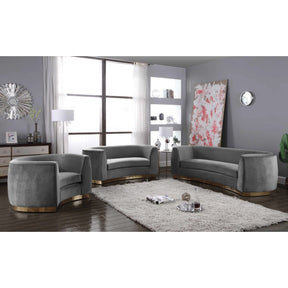Meridian Furniture Julian Grey Velvet Loveseat-Minimal & Modern