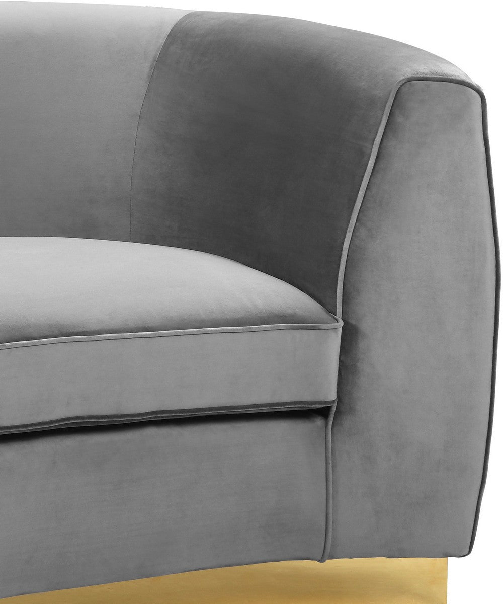Meridian Furniture Julian Grey Velvet Sofa