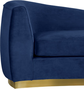 Meridian Furniture Julian Navy Velvet Chaise