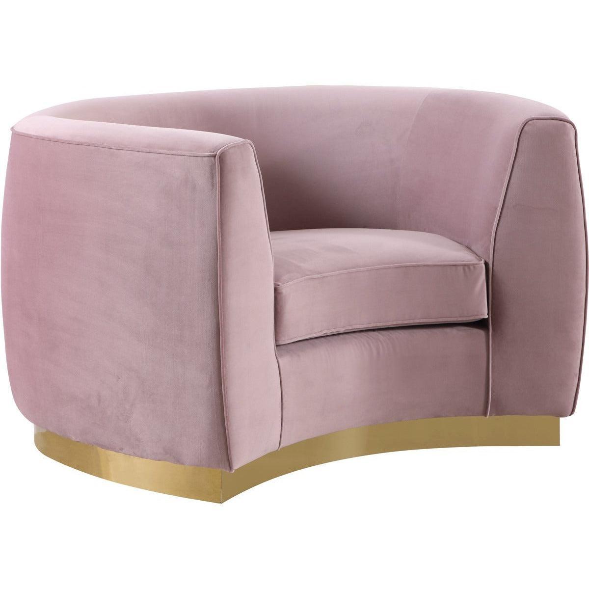 Meridian Furniture Julian Pink Velvet ChairMeridian Furniture - Chair - Minimal And Modern - 1