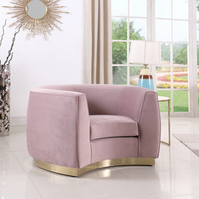 Meridian Furniture Julian Pink Velvet Chair-Minimal & Modern