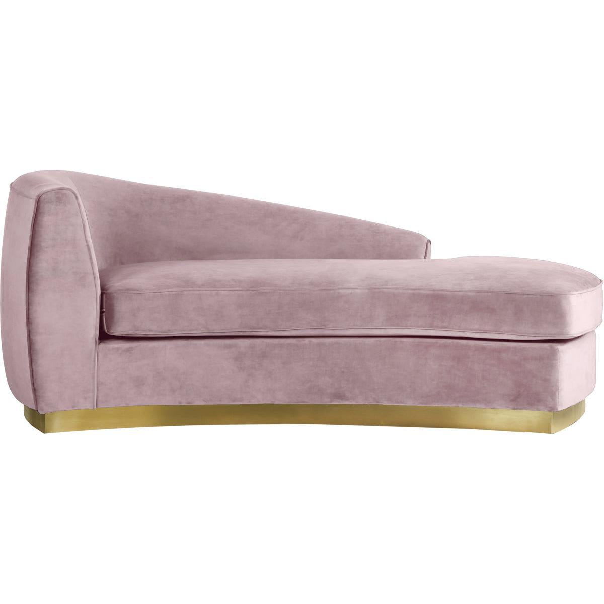 Meridian Furniture Julian Pink Velvet ChaiseMeridian Furniture - Chaise - Minimal And Modern - 1
