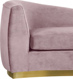 Meridian Furniture Julian Pink Velvet Chaise