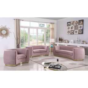 Meridian Furniture Julian Pink Velvet Loveseat-Minimal & Modern