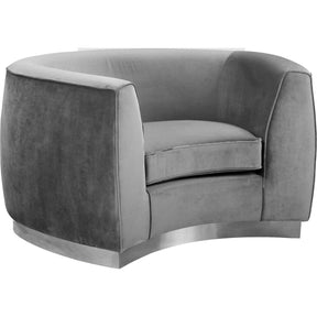 Meridian Furniture Julian Grey Velvet ChairMeridian Furniture - Chair - Minimal And Modern - 1