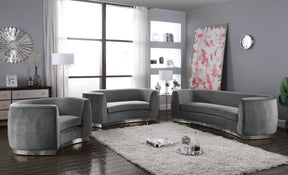 Meridian Furniture Julian Grey Velvet Chair