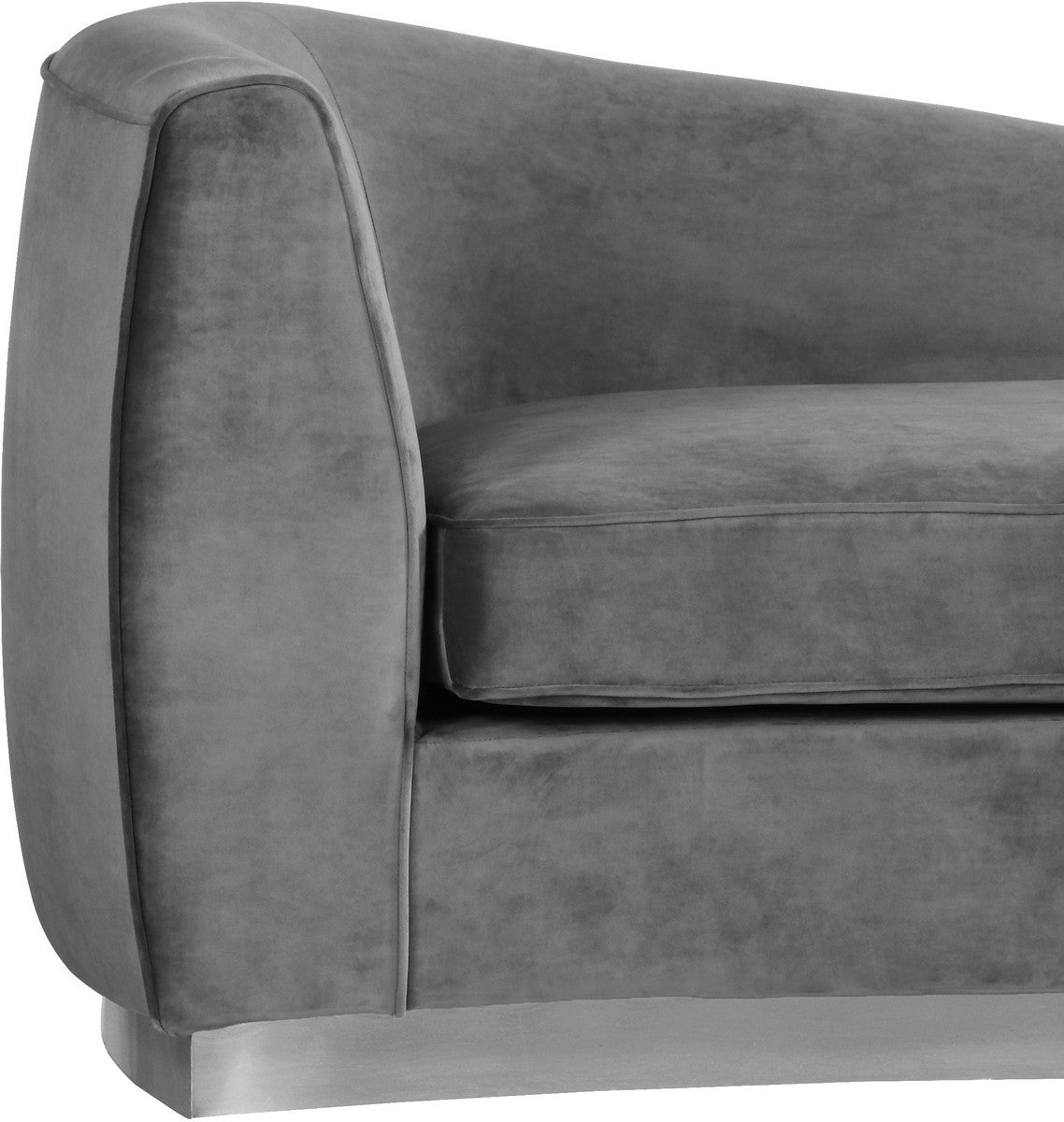 Meridian Furniture Julian Grey Velvet Chaise