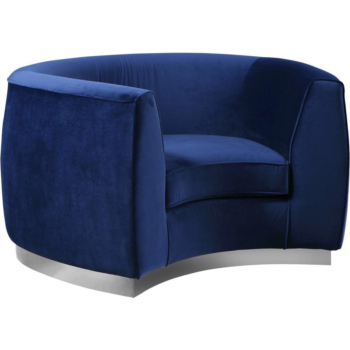 Meridian Furniture Julian Navy Velvet ChairMeridian Furniture - Chair - Minimal And Modern - 1