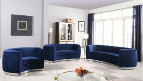 Meridian Furniture Julian Navy Velvet Sofa