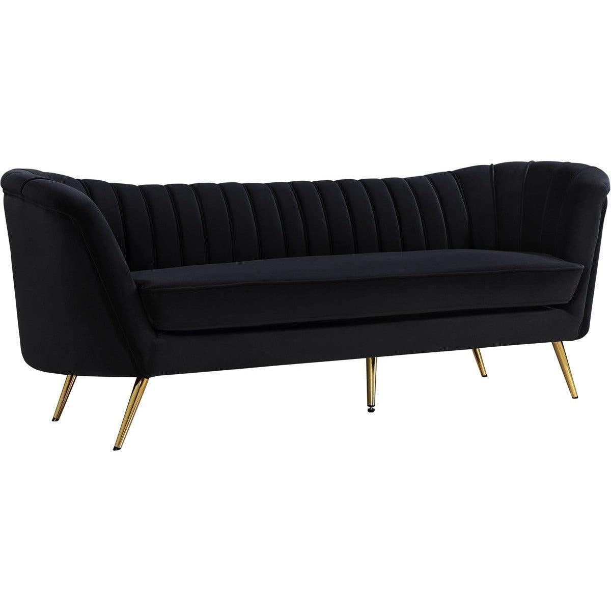 Meridian Furniture Margo Black Velvet SofaMeridian Furniture - Sofa - Minimal And Modern - 1