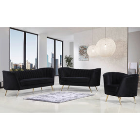 Meridian Furniture Margo Black Velvet Sofa-Minimal & Modern