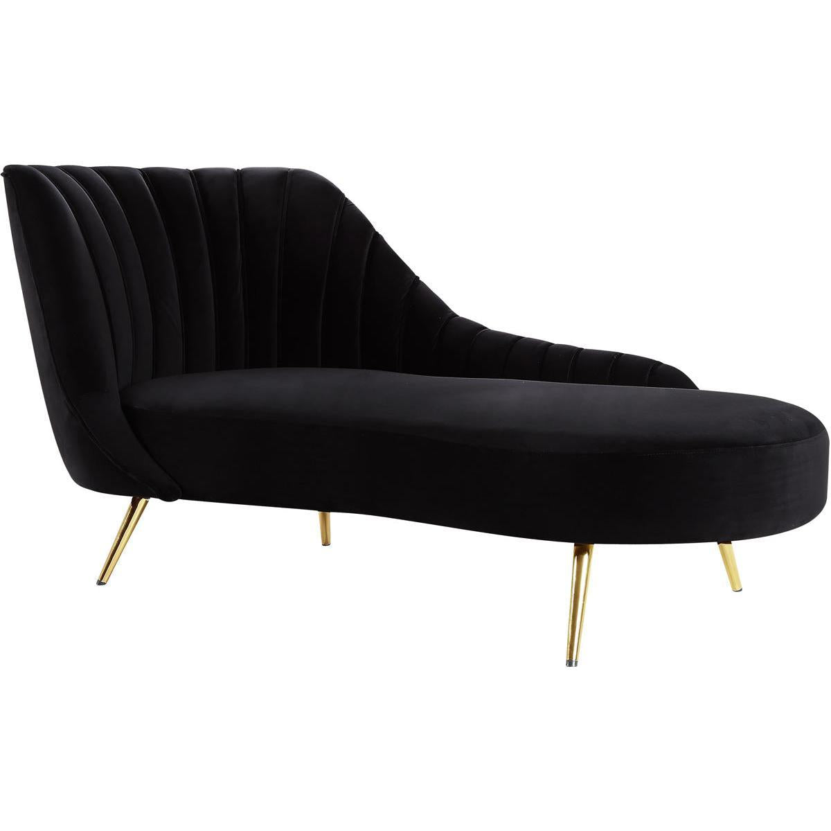 Meridian Furniture Margo Black Velvet ChaiseMeridian Furniture - Chaise - Minimal And Modern - 1