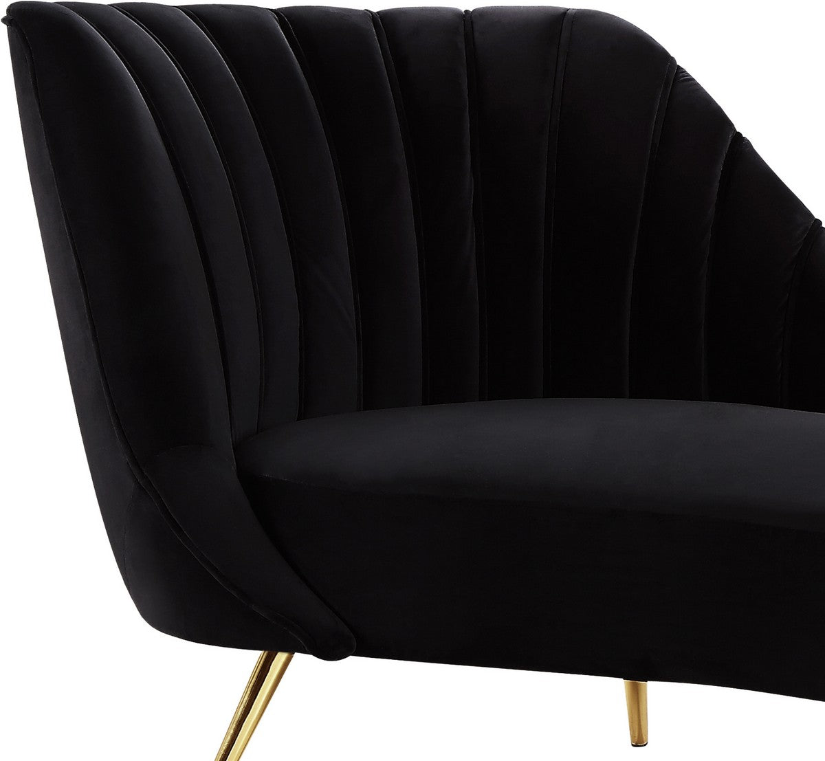 Meridian Furniture Margo Black Velvet Chaise