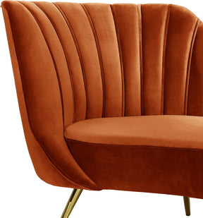 Meridian Furniture Margo Cognac Velvet Chaise