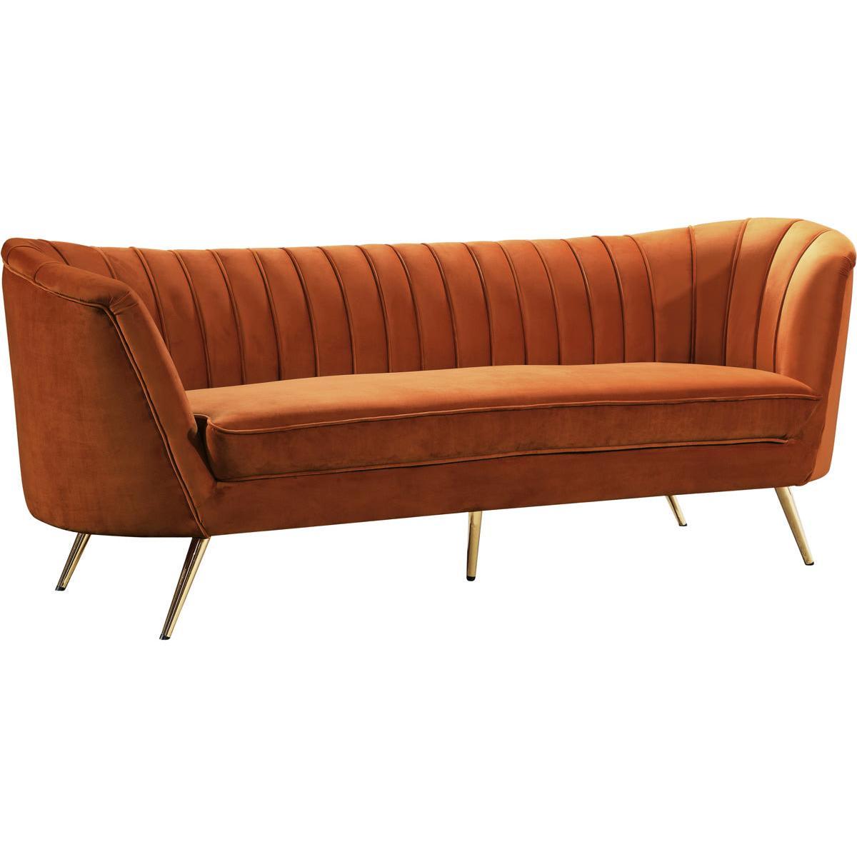 Meridian Furniture Margo Cognac Velvet SofaMeridian Furniture - Sofa - Minimal And Modern - 1