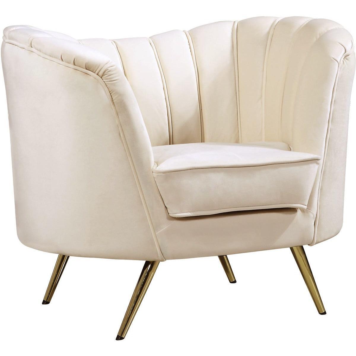 Meridian Furniture Margo Cream Velvet ChairMeridian Furniture - Chair - Minimal And Modern - 1