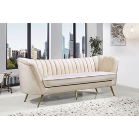 Meridian Furniture Margo Cream Velvet Sofa-Minimal & Modern