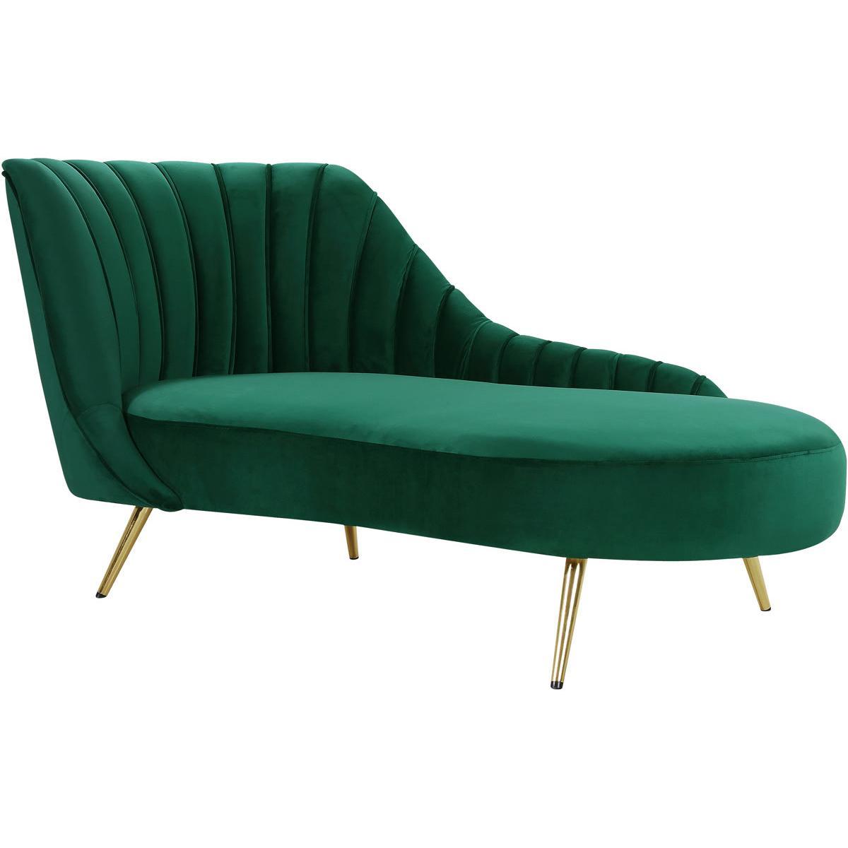 Meridian Furniture Margo Green Velvet ChaiseMeridian Furniture - Chaise - Minimal And Modern - 1