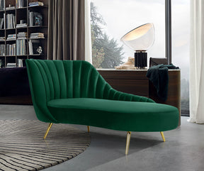 Meridian Furniture Margo Green Velvet Chaise