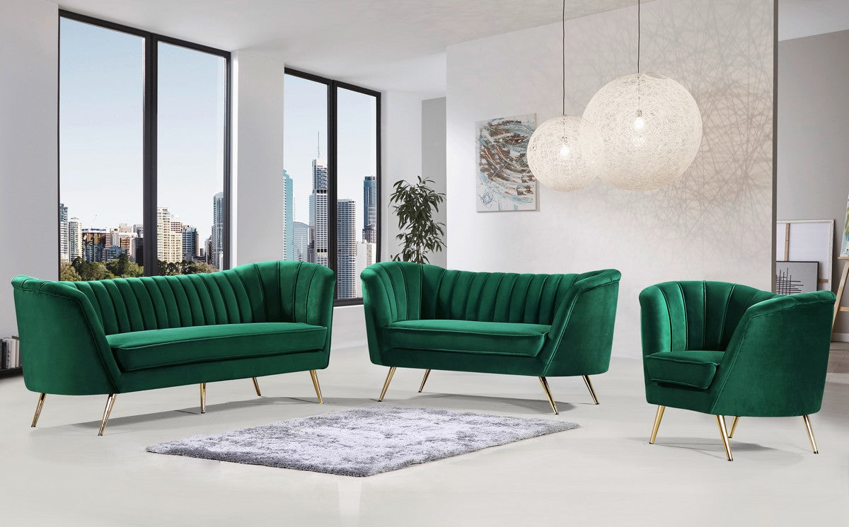 Meridian Furniture Margo Green Velvet Sofa