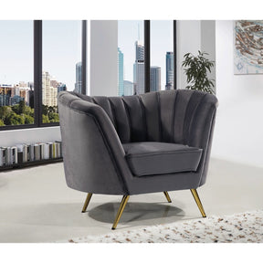 Meridian Furniture Margo Grey Velvet Chair-Minimal & Modern
