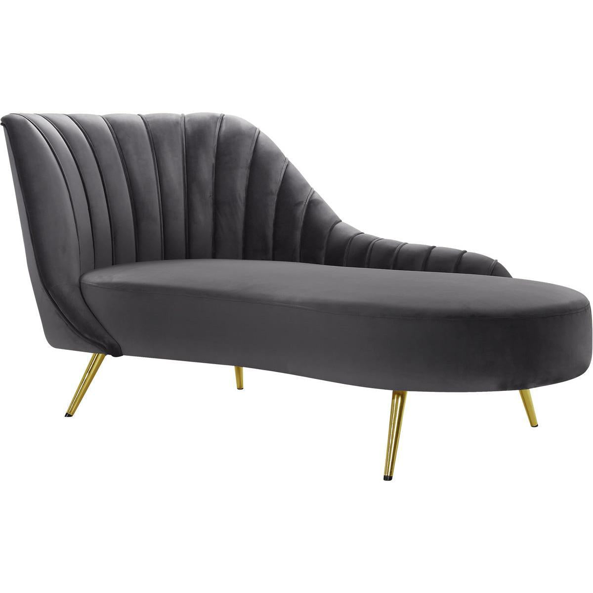 Meridian Furniture Margo Grey Velvet ChaiseMeridian Furniture - Chaise - Minimal And Modern - 1