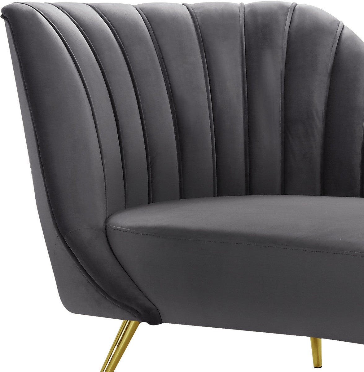 Meridian Furniture Margo Grey Velvet Chaise