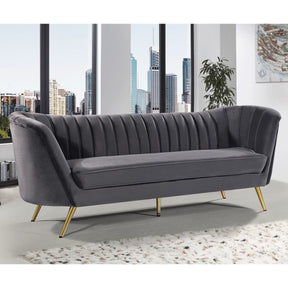 Meridian Furniture Margo Grey Velvet Sofa-Minimal & Modern