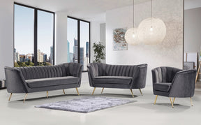 Meridian Furniture Margo Grey Velvet Sofa