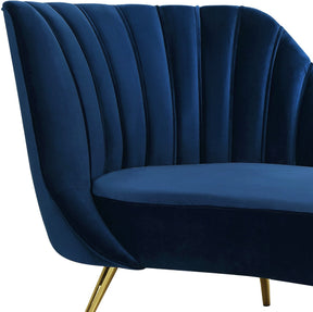 Meridian Furniture Margo Navy Velvet Chaise