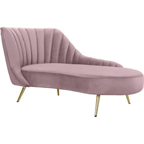 Meridian Furniture Margo Pink Velvet ChaiseMeridian Furniture - Chaise - Minimal And Modern - 1